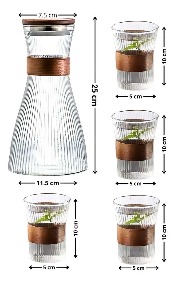 Jarra + vasos 5 piezas